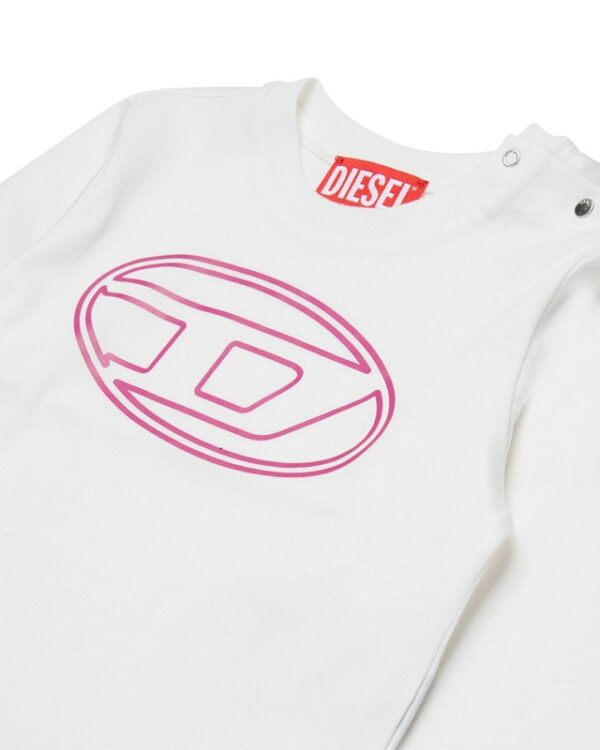 T-shirt manica lunga in jersey con maxi logo oval d