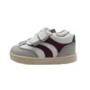 Sneaker primo passo in pelle con doppio velcro