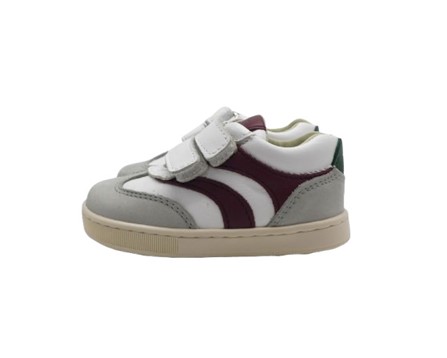 Sneaker primo passo in pelle con doppio velcro