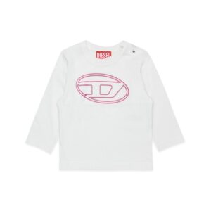 T-shirt manica lunga in jersey con maxi logo oval d