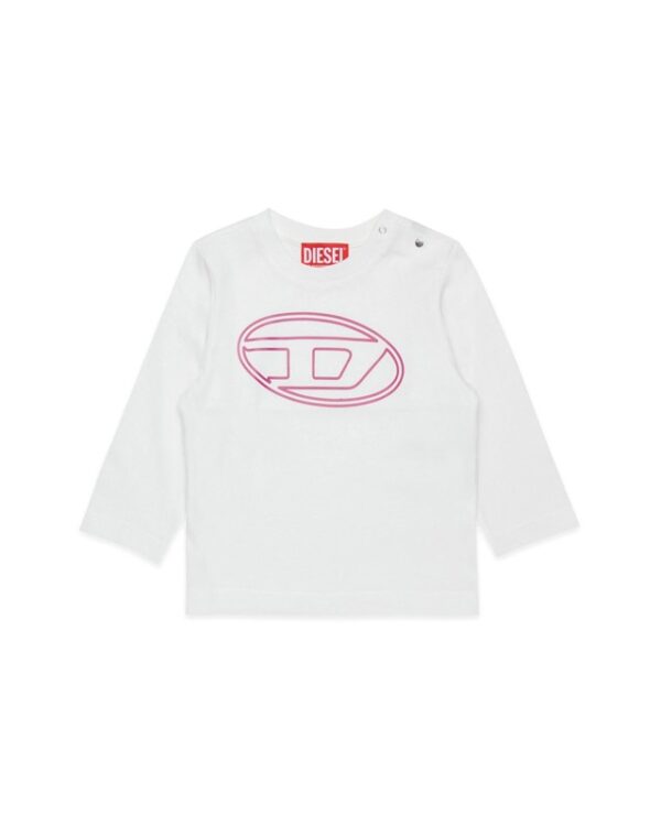 T-shirt manica lunga in jersey con maxi logo oval d