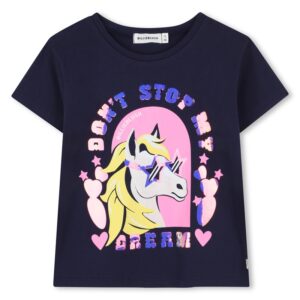 T-shirt mezza manica con stampa unicorno