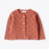 Cardigan in lana con motivo traforato