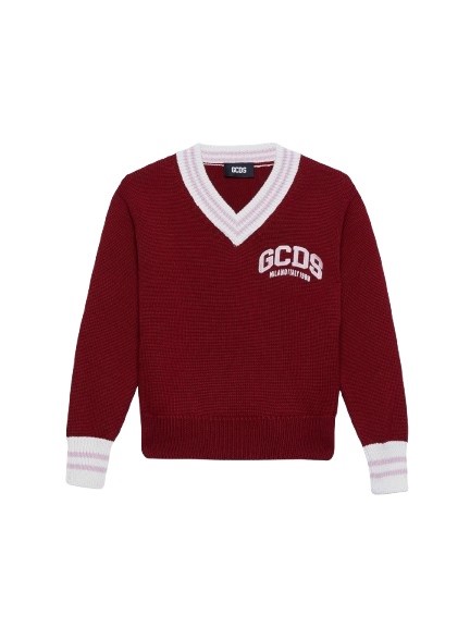 Maglione scollo a v con logo