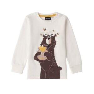 T-shirt manica lunga con stampa orso