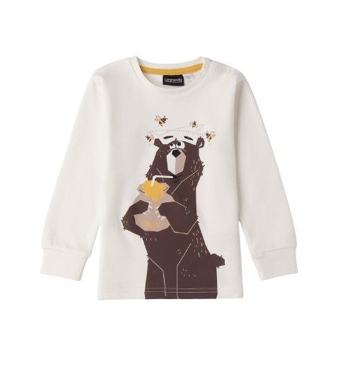 T-shirt manica lunga con stampa orso