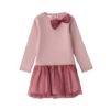 Vestito in maglia lurex e balza in tulle