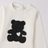 T-shirt manica lunga con orsetto in eco pelle