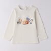 T-shirt manica lunga con stampa joy e orsetto