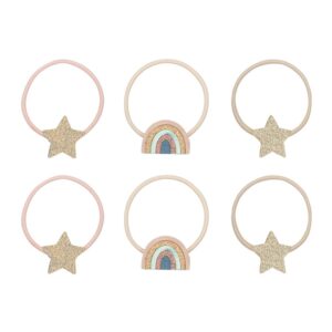 Pacchetto 6 elastici stelline e arcobaleno