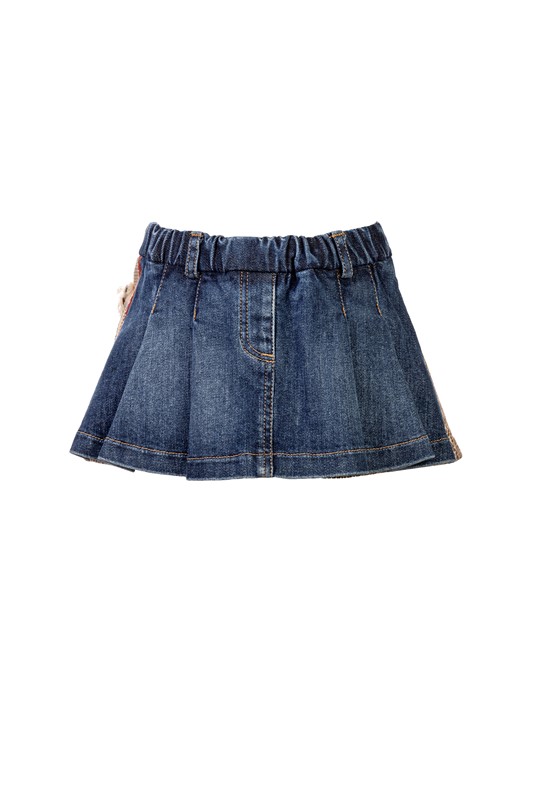 Completo felpa con bambolina e short jeans e pied de poule
