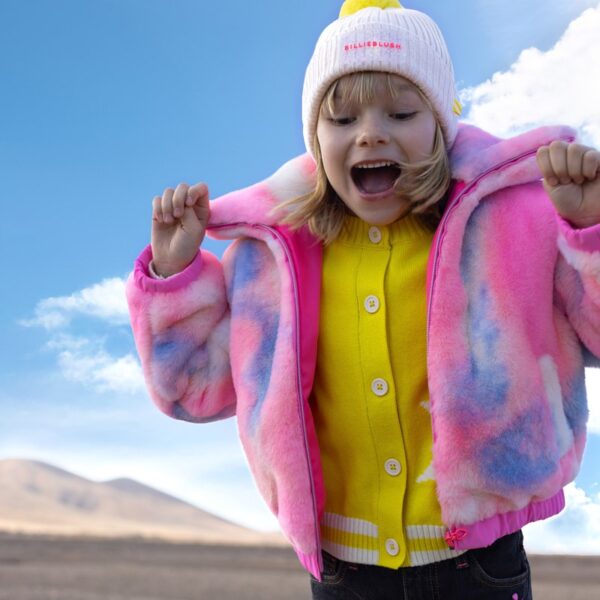 Cardigan tricot con stella e righe