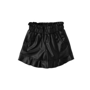 Short in eco pelle con elastico al cinto