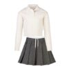 Completo maglione polo con trecce e pantagonna con coulisse