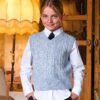 Gilet con pailettes e trecce