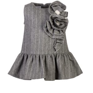 Vestito a righe con fiore laterale