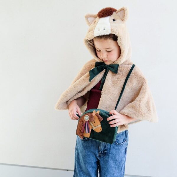 Borsa in velluto con pony