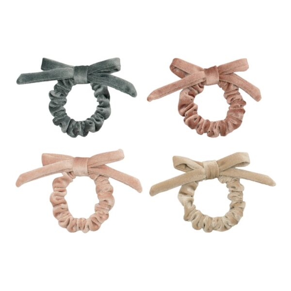 Pacchetto 4 elastici in veluto con fiocchetti