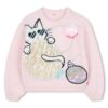 Maglione in lana con gattino e pailettes