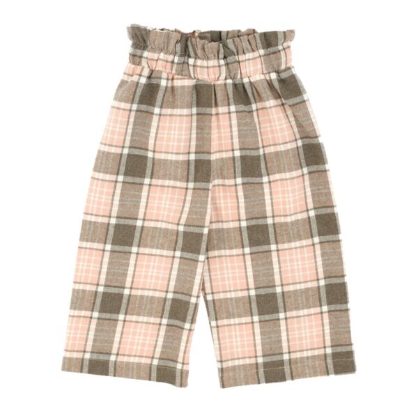 Completo maglione ricamo e pantalone caramella a quadri