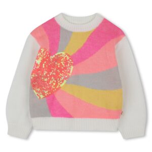 Maglione con cuore in pailettes