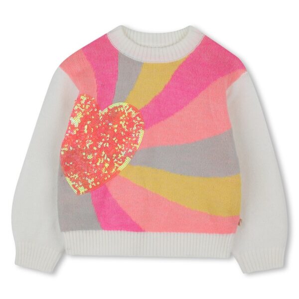 Maglione con cuore in pailettes