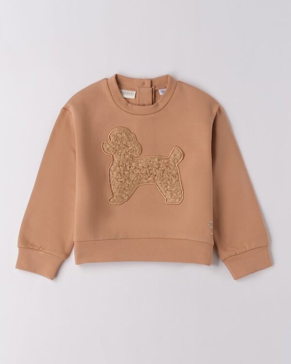 Felpa con applicazione cagnolino boucle'