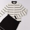 Completo maglia a righe e gonna