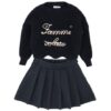 Completo maglione ricamo fammi volare e gonna