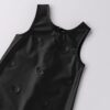 Vestito smanicato in eco pelle con cuoricini