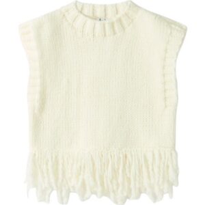 Gilet in maglia con frange
