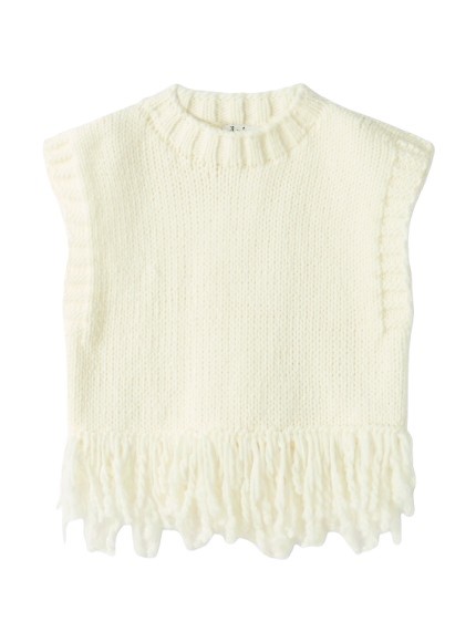 Gilet in maglia con frange