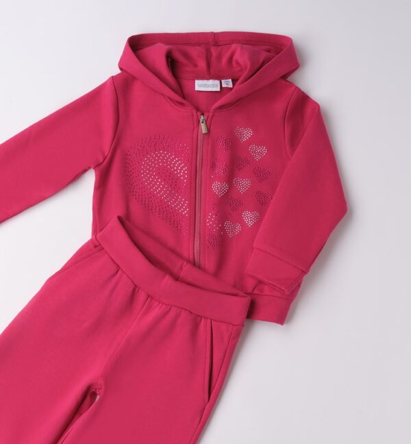 Completo felpa con zip e cappuccio e pantalone