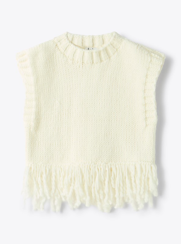 Gilet in maglia con frange