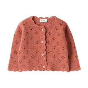 Cardigan in lana con motivo traforato