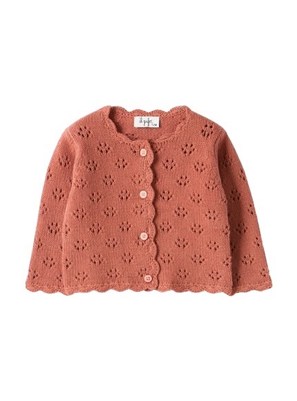 Cardigan in lana con motivo traforato