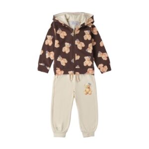 Completo felpa con orsetti e pantalone con coulisse