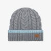 Cappello in misto lana a trecce con risvolto