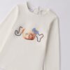 T-shirt manica lunga con stampa joy e orsetto