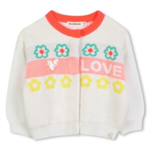 Cardigan con fiori e scritta love