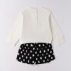 Completo felpa con orsetto e short a pois