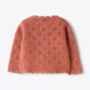 Cardigan in lana con motivo traforato