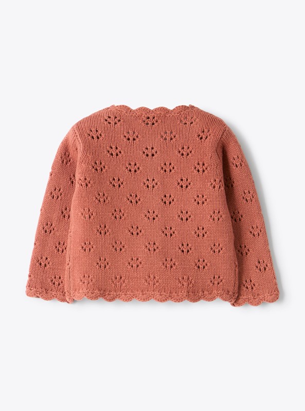 Cardigan in lana con motivo traforato