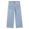 Pantalone in denim con scritte effetto spugna