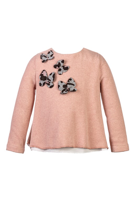 Completo in maglia con farfalle