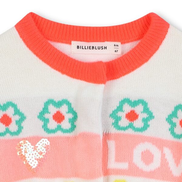 Cardigan con fiori e scritta love