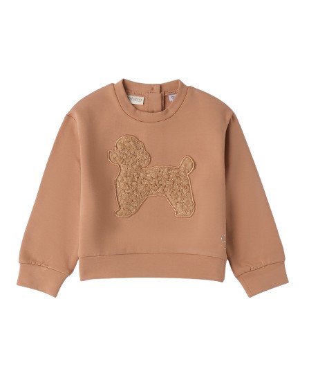 Felpa con applicazione cagnolino boucle'