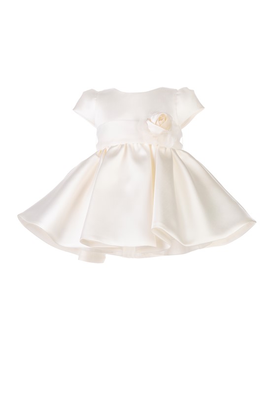 Vestito mezza manica con fiore