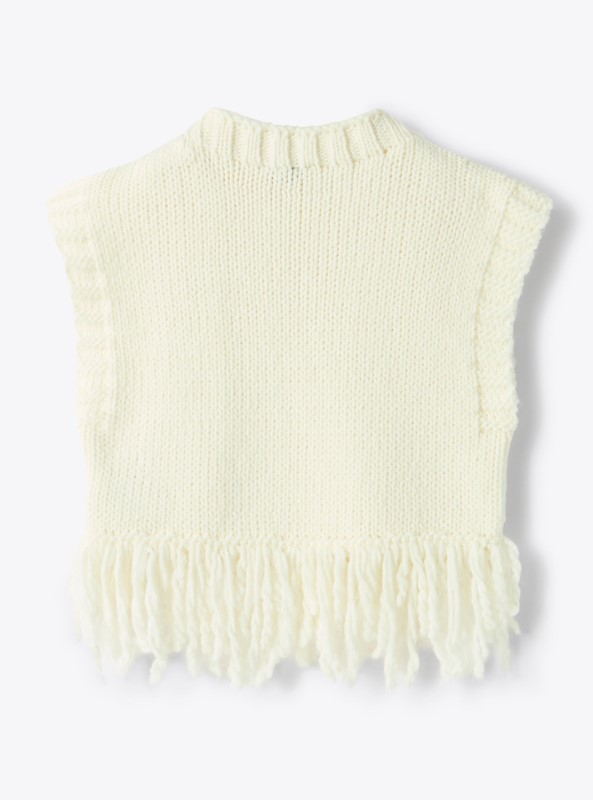Gilet in maglia con frange