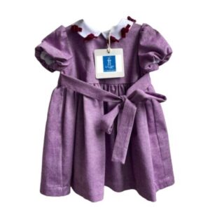 Vestito mezza manica a palloncino con fiocchi al colletto